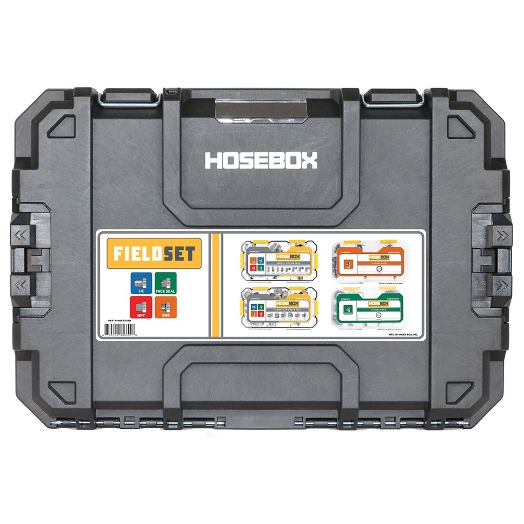 HoseBox Variety Field Set, 553 Fittings, Caps and O-Rings, Model# HBFS2028